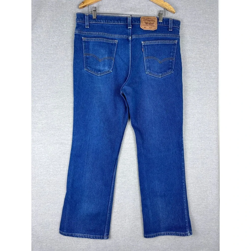 Vintage Levis 517 Mens 36x27 Bootcut Jeans Medium‎ Wash Blue Denim Made in USA